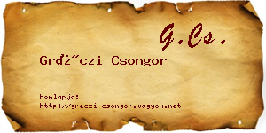 Gréczi Csongor névjegykártya